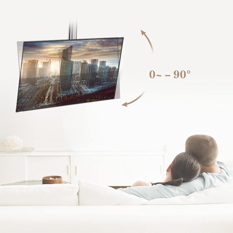 TV Mounts Universal TV Stand Foldable Ceiling TV Bracket 17"-37" Tilt Rotation TV Hanger Fixed Ceiling TV Mounting Base with Max VESA 200x200mm, Holds Up to 44 Lbs TV Stand TV Wall Mount - Image 3