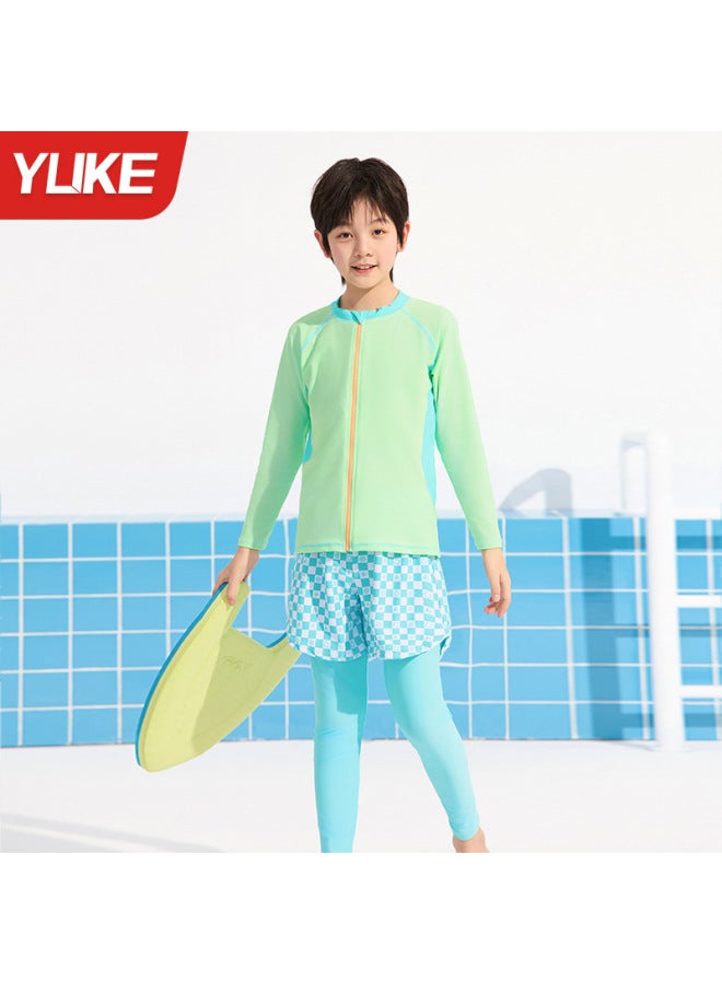 Children's Swimsuit Boys Split Swimsuit Boys Long-sleeved Pants  New Medium And Large Kidsren And Teenagers Sun Protection Clothing