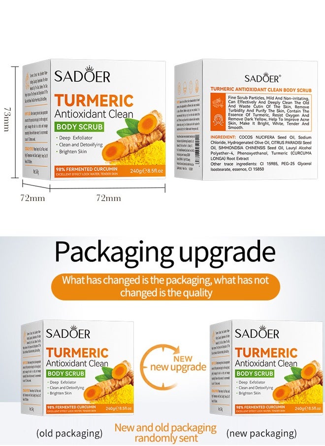 SADOER Turmeric Anti Oxygen Cleaning Matte for Cleaning the Body Beauty Exfoliating Body Scrub  - Image 3