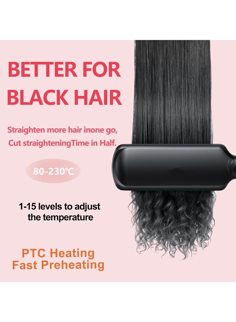 Professional Ceramic Hair Straightener and Curling Iron for Women 15-Temp Adjustable Wet/Dry Use Anti-Scald Design 220V Travel-Friendly Styler - Image 3