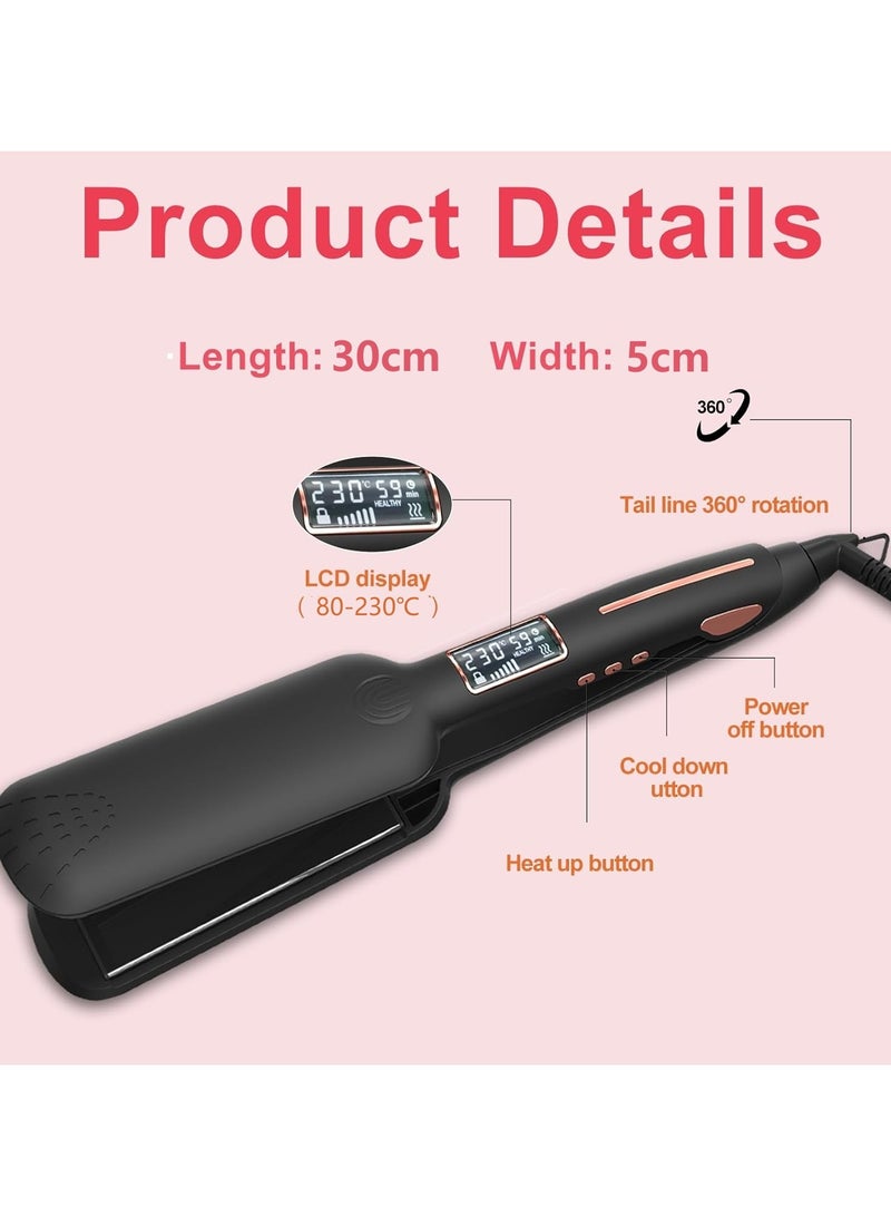 Professional Ceramic Hair Straightener and Curling Iron for Women 15-Temp Adjustable Wet/Dry Use Anti-Scald Design 220V Travel-Friendly Styler - Image 4