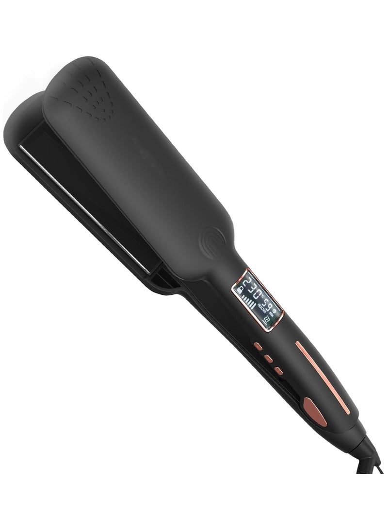 Professional Ceramic Hair Straightener and Curling Iron for Women 15-Temp Adjustable Wet/Dry Use Anti-Scald Design 220V Travel-Friendly Styler - Image 2