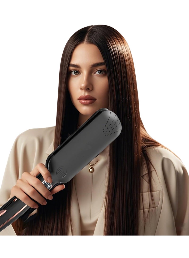 Professional Ceramic Hair Straightener and Curling Iron for Women 15-Temp Adjustable Wet/Dry Use Anti-Scald Design 220V Travel-Friendly Styler - Image 1