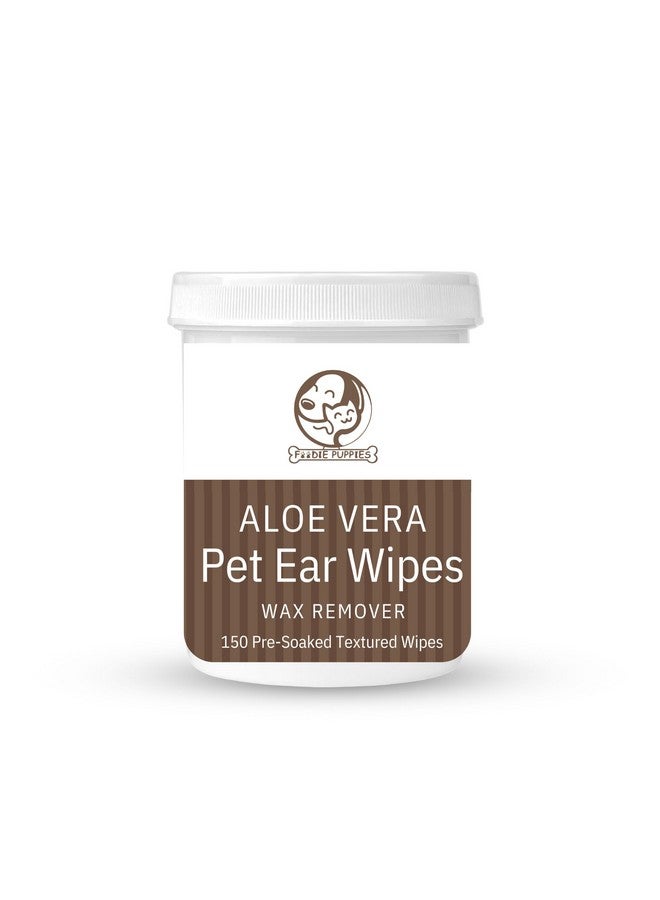 مناديل تنظيف الأذن المضادة للبكتيريا للحيوانات الأليفة، 150 قطعة للكلاب والقطط والحيوانات الصغيرة الأخرى | مناديل تنظيف الأذن اليومية مناسبة لتنظيف البقع وبقايا الأذن والشمع والرائحة والأوساخ - Image 1