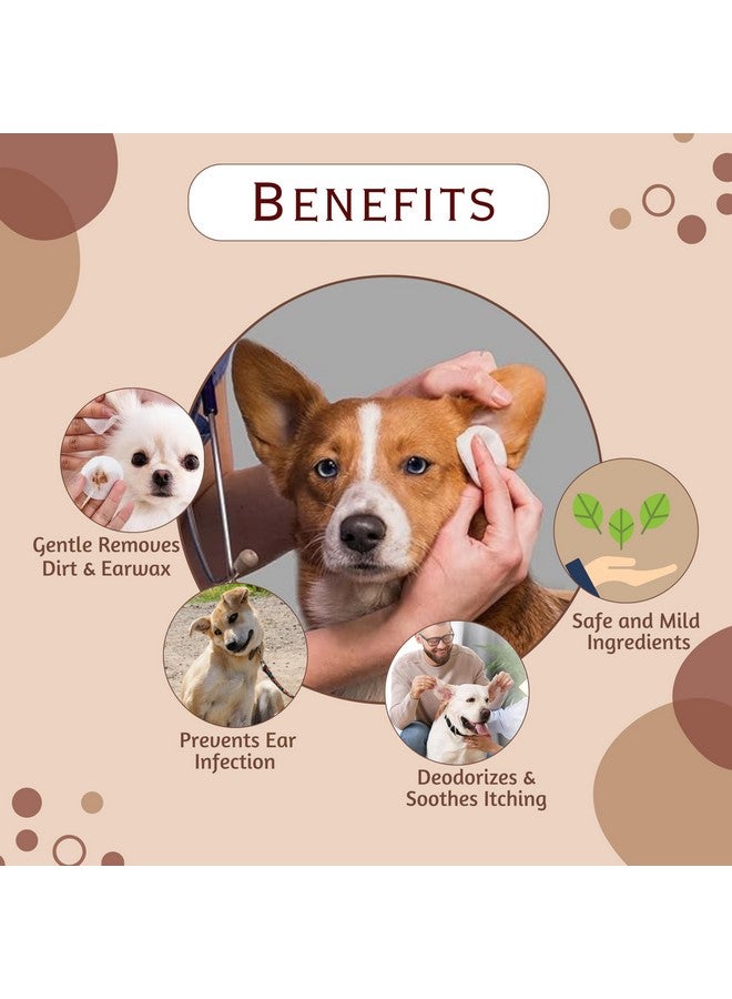 مناديل تنظيف الأذن المضادة للبكتيريا للحيوانات الأليفة، 150 قطعة للكلاب والقطط والحيوانات الصغيرة الأخرى | مناديل تنظيف الأذن اليومية مناسبة لتنظيف البقع وبقايا الأذن والشمع والرائحة والأوساخ - Image 4