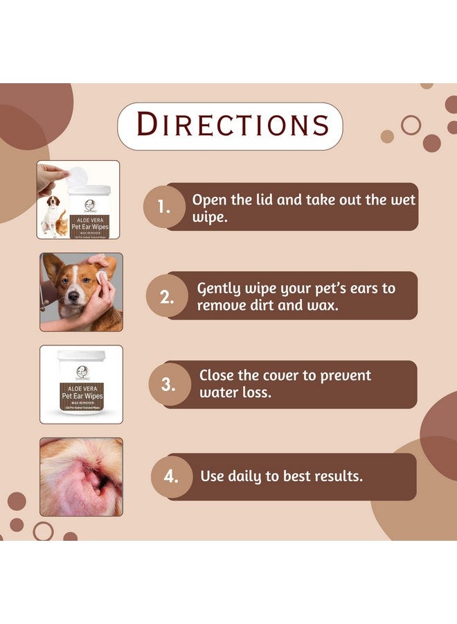 مناديل تنظيف الأذن المضادة للبكتيريا للحيوانات الأليفة، 150 قطعة للكلاب والقطط والحيوانات الصغيرة الأخرى | مناديل تنظيف الأذن اليومية مناسبة لتنظيف البقع وبقايا الأذن والشمع والرائحة والأوساخ - Image 5