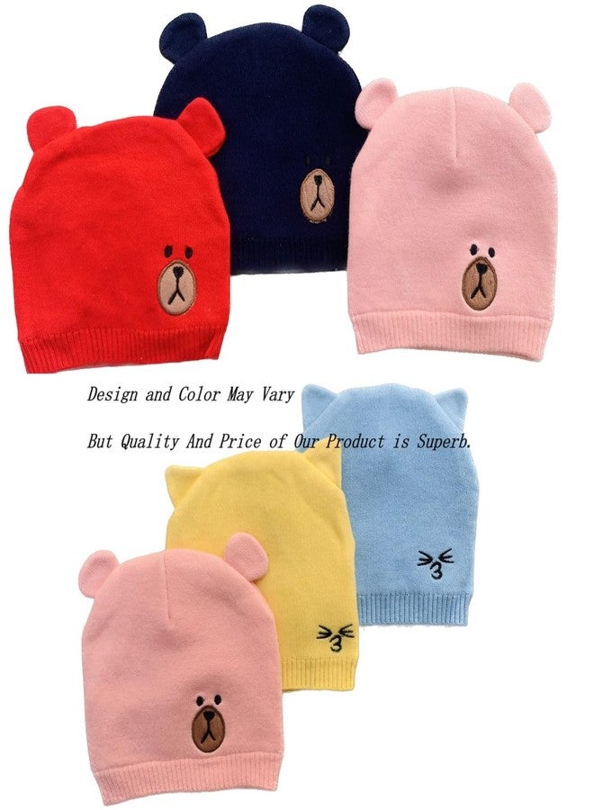Wavva® Baby Woolen Winter Caps Set for Kids, CapsWarmer, Skull Caps Winter Protection, for Age 6 Months to 2 Years (Multi-Color) (2) - Image 2