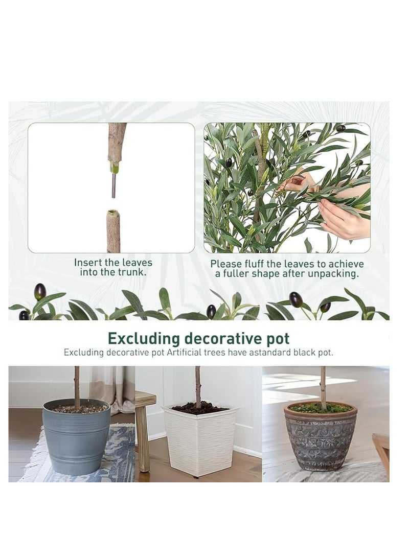 Generic Faux Olive Tree, 6FT (71in 180CM) Olive Tree Artificial Indoor, Tall Fake Tree, Large Fake Plant for Home Decor Indoor Living Room Housewarming Party Gift  - Image 4