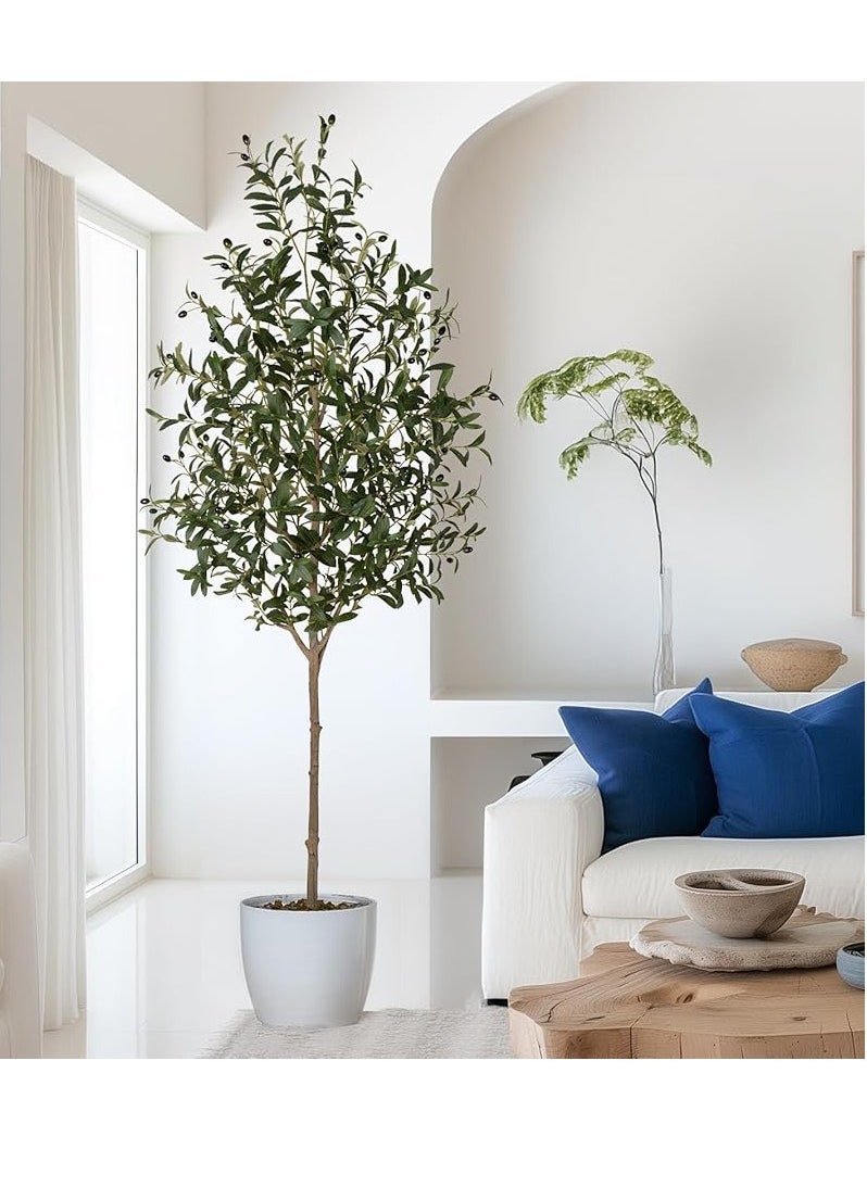 Generic Faux Olive Tree, 6FT (71in 180CM) Olive Tree Artificial Indoor, Tall Fake Tree, Large Fake Plant for Home Decor Indoor Living Room Housewarming Party Gift  - Image 1