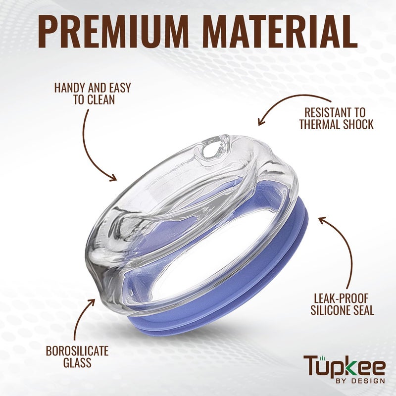 Tupkee Double Wall Glass Tumbler Replacement Lid - For Hand Blown Glass Travel Mug  14-Ounce  Jacaranda - Image 4