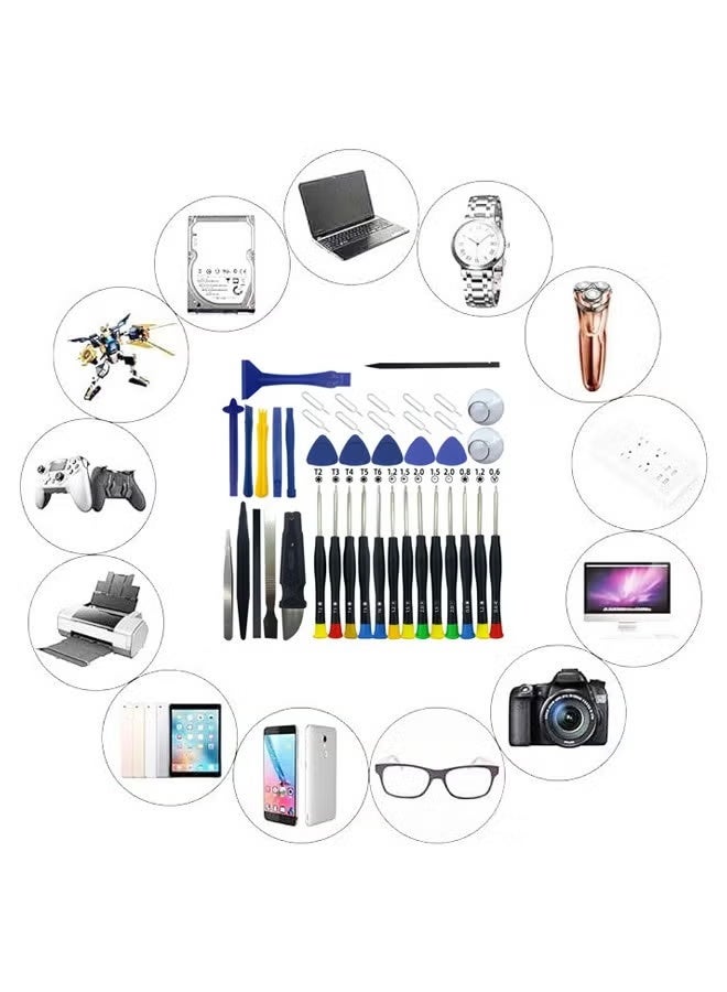 42-Piece electronic repair tools, magnetic screwdrivers, plastic spatulas, anti-static tweezers, for phones and laptops - Image 5