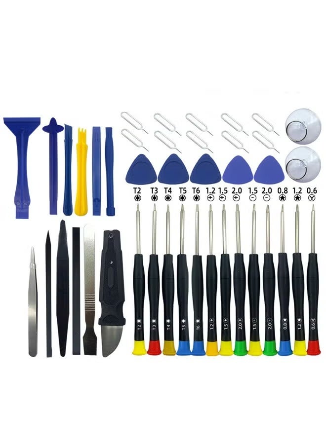 42-Piece electronic repair tools, magnetic screwdrivers, plastic spatulas, anti-static tweezers, for phones and laptops - Image 1