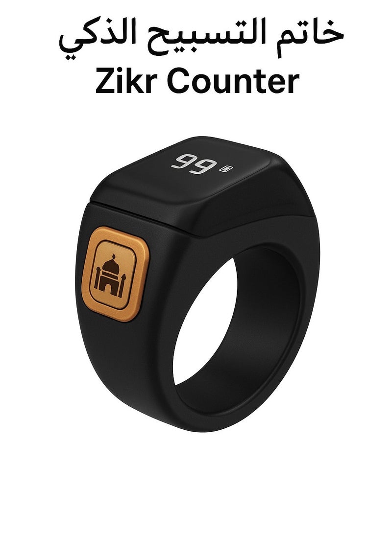 BSTWSH Smart Prayer & Tasbih Ring -  20mm, Black Color - Image 1
