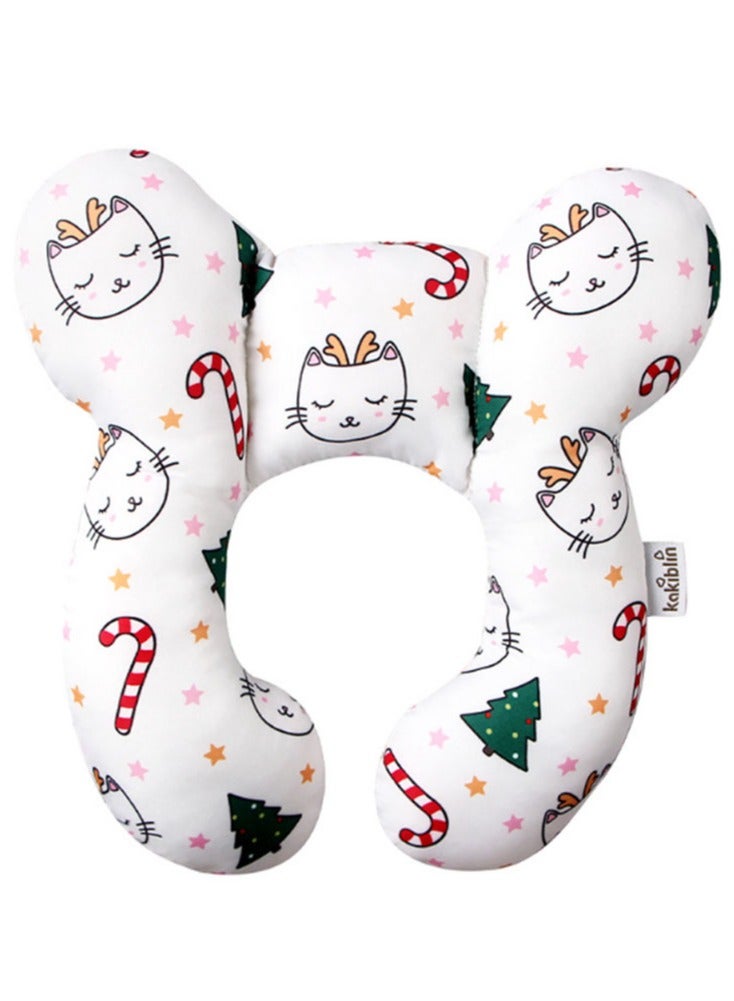 Jingke Baby Travel Pillow, Infant Head and Neck Support Pillow, for 0-2 Years Old Baby (Christmas Tree) - Image 1