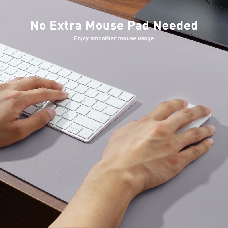 Aothia Large PU Leather Desk Pad Protector - Non-Slip Mouse Pad & Writing Mat for Office/Home, Waterproof, Easy to Clean (23.6" x 13.7", Smoky Lavender) - Image 3