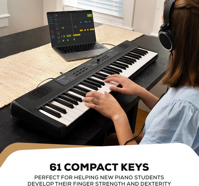 Alesis Melody 61 Portable Keyboard with Stand, Stool, Headphones, and Pedal - Image 4