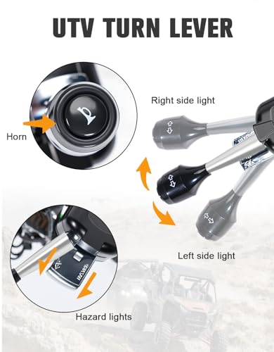 BystralX UTV Turn Signal Kit with 110dB Horn and License Plate Holder with Light, UTV ATV Blinker with Lever Column Switch Compatible with Polaris, Can-Am, Teryx, CFMOTO - Image 4