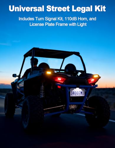 BystralX UTV Turn Signal Kit with 110dB Horn and License Plate Holder with Light, UTV ATV Blinker with Lever Column Switch Compatible with Polaris, Can-Am, Teryx, CFMOTO - Image 2