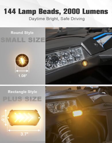 BystralX UTV Turn Signal Kit with 110dB Horn and License Plate Holder with Light, UTV ATV Blinker with Lever Column Switch Compatible with Polaris, Can-Am, Teryx, CFMOTO - Image 3