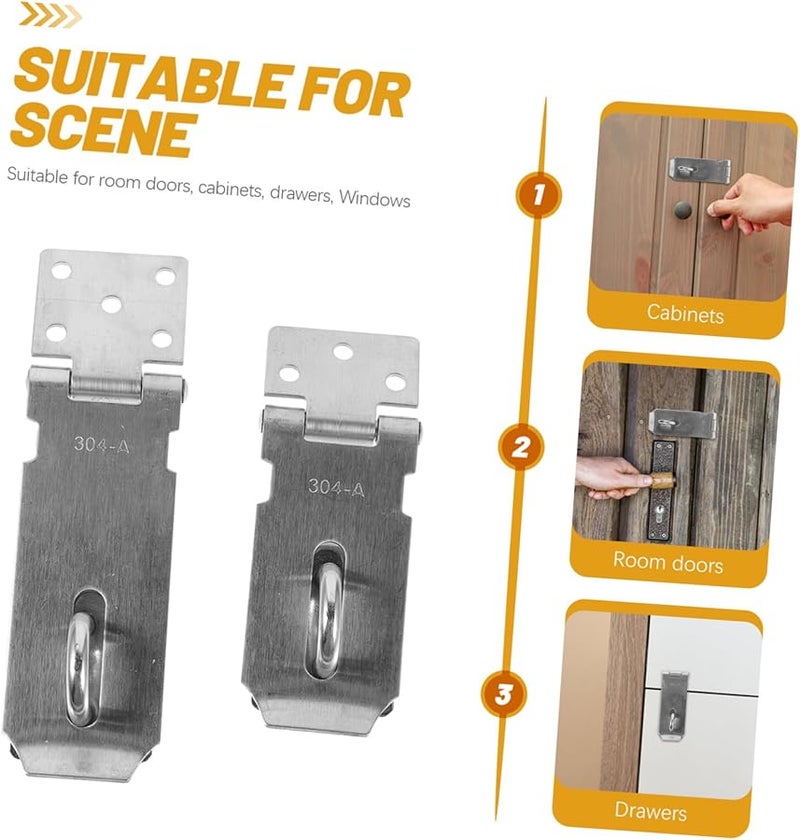 Operitacx 2 Pack Stainless Steel Hasp Latch Lockable for Door Window Shed Gate Security Hardware - Image 5