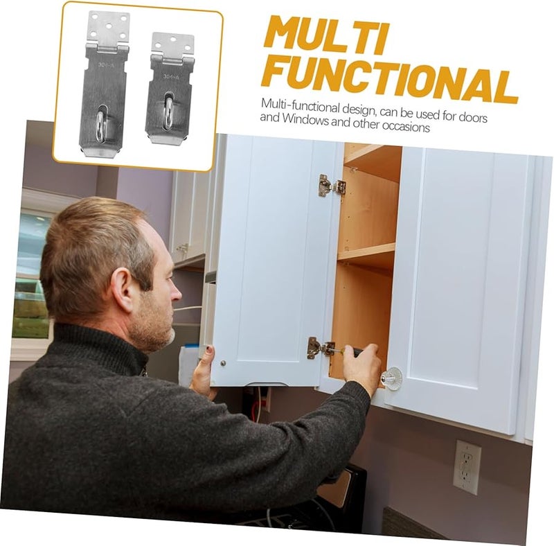 Operitacx 2 Pack Stainless Steel Hasp Latch Lockable for Door Window Shed Gate Security Hardware - Image 4