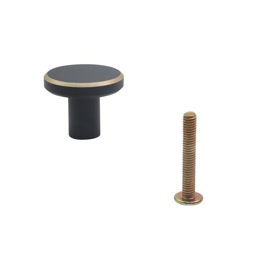 Mcredy Black Cabinet Knobs Round Drawer Pulls with Screws 1 Inch Modern Cabinet Handles for Closet Wardrobes Dresser, 2 Packs - Image 4