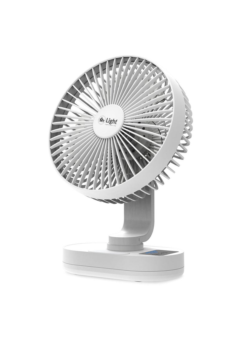 Mr. Light - Rechargeable LED Fan, With Night Light, 9 Hours Working Time, 3 Blade, 3 Speed Settings, AC And DC Function, Adjustable Fan Head - Image 1