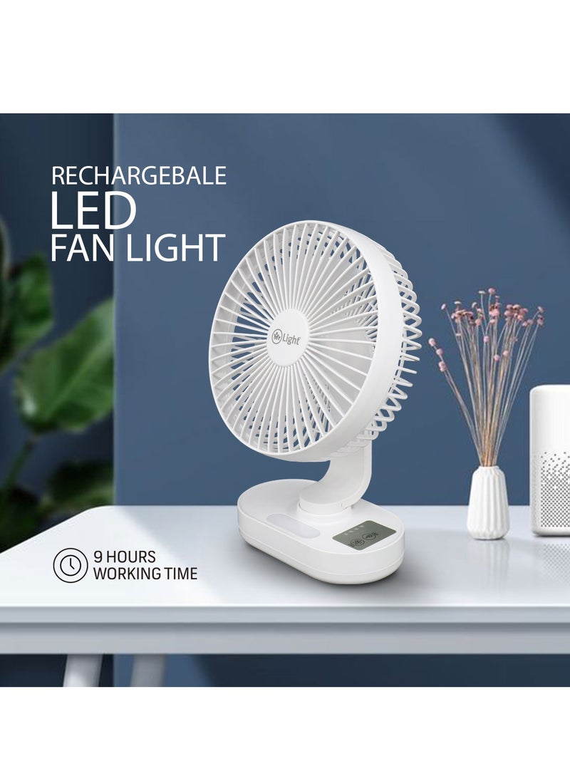 Mr. Light - Rechargeable LED Fan, With Night Light, 9 Hours Working Time, 3 Blade, 3 Speed Settings, AC And DC Function, Adjustable Fan Head - Image 1