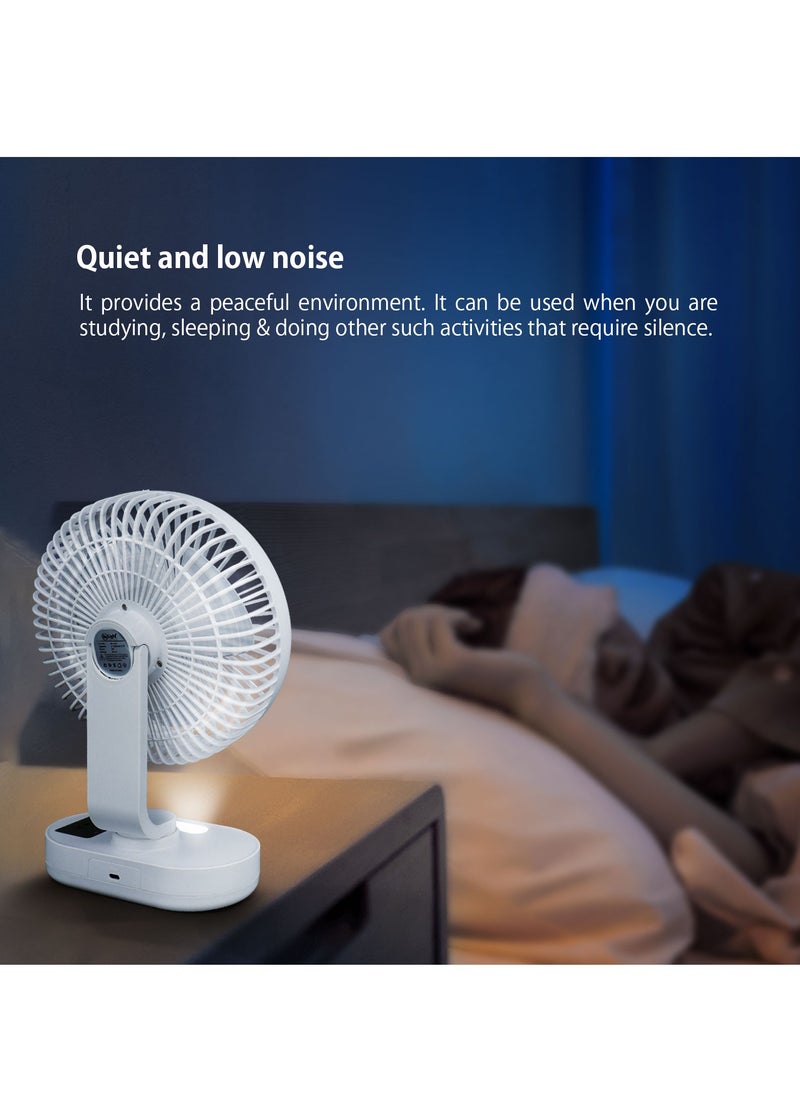 Mr. Light - Rechargeable LED Fan, With Night Light, 9 Hours Working Time, 3 Blade, 3 Speed Settings, AC And DC Function, Adjustable Fan Head - Image 1