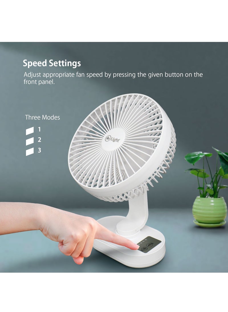 Mr. Light - Rechargeable LED Fan, With Night Light, 9 Hours Working Time, 3 Blade, 3 Speed Settings, AC And DC Function, Adjustable Fan Head - Image 1