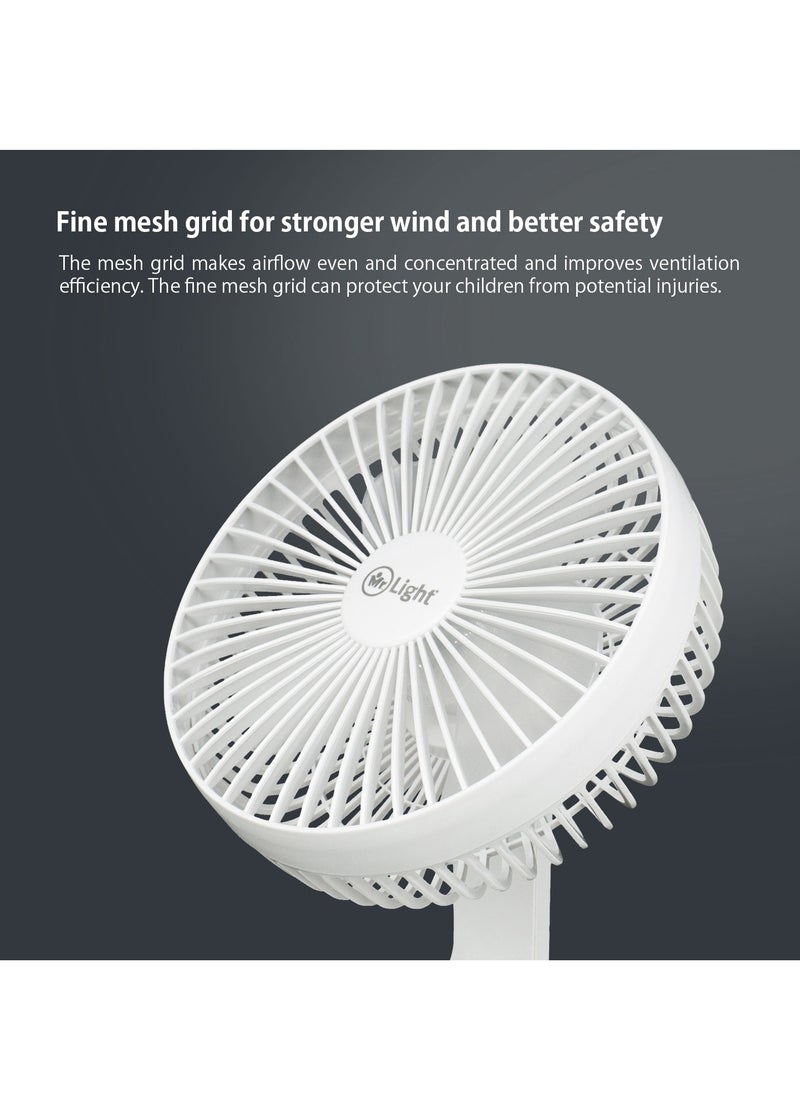Mr. Light - Rechargeable LED Fan, With Night Light, 9 Hours Working Time, 3 Blade, 3 Speed Settings, AC And DC Function, Adjustable Fan Head - Image 1