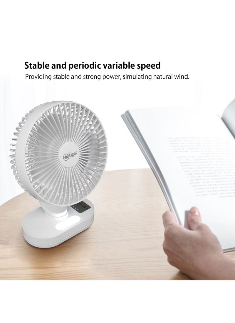 Mr. Light - Rechargeable LED Fan, With Night Light, 9 Hours Working Time, 3 Blade, 3 Speed Settings, AC And DC Function, Adjustable Fan Head - Image 1