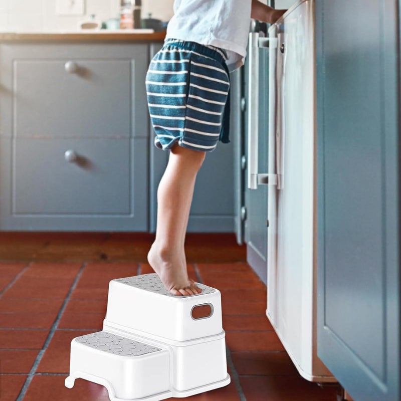 MIXEN Potty Sink Training Stairs Portable Plastic Nursery Stepping Stools for Bathroom Kitchen Best for Toddlers or Kids Safe Tile Standing Step Stool - Image 2
