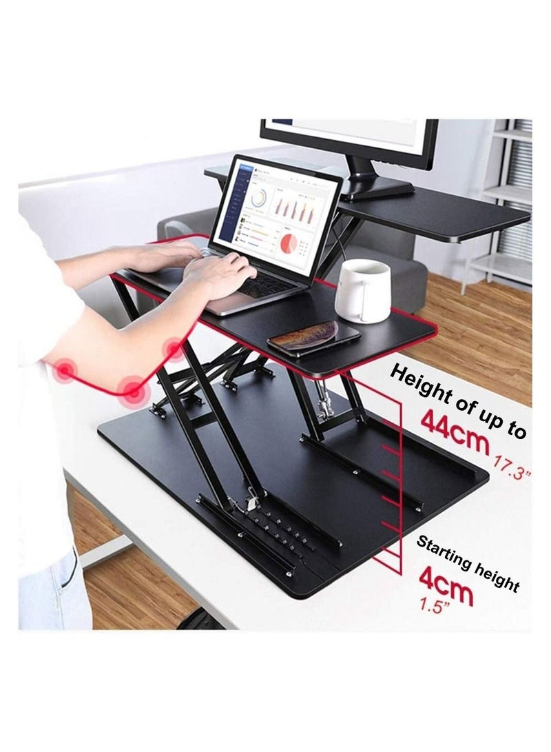 Cool Baby COOLBABY Dual Desktop Standing Office Desk Workstation Standing Desk Standing Desk Converter 22.4"Height Adjustable - Image 4