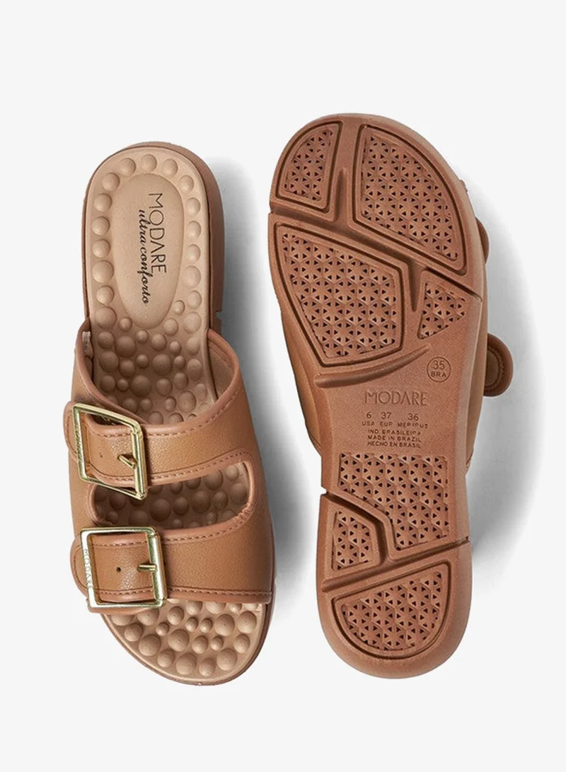 Modare Tan Flat Sandals for Women – Stylish Ladies Flat Sandals & Comfortable Flat Slippers for Women | Best Price UAE