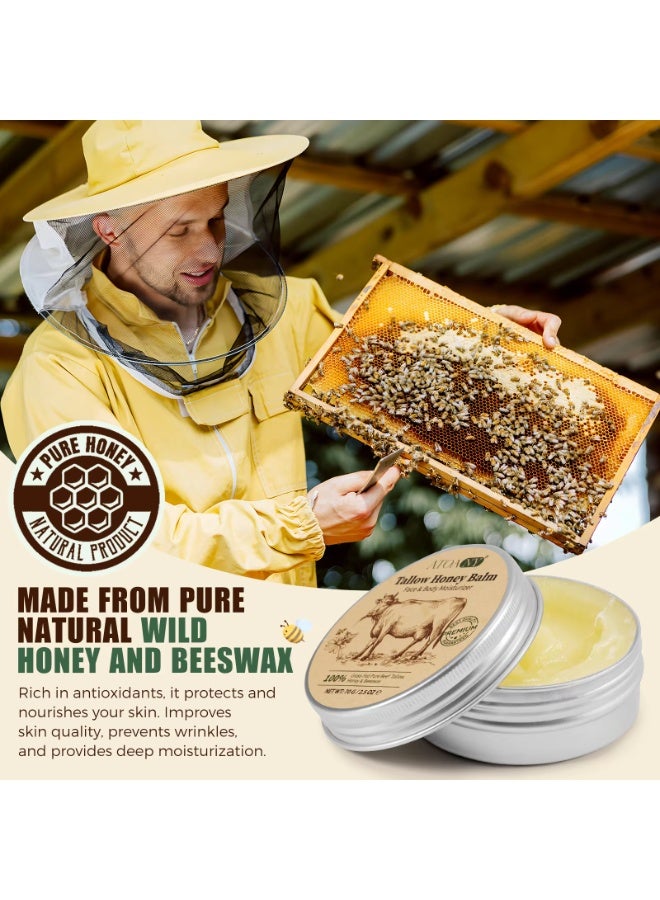 ATOANY Tallow Honey Balm for Face & Body 70G, Organic Beef Tallow for Skin Moisturizing Grass Fed Whipped Beef Tallows and Honey Cream Balm, Deep Hydrating Nourishing Face & Body Tallows Creams - Image 4