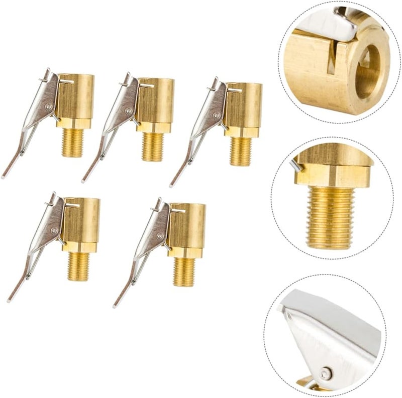 5Pcs Brass Tire Air Chuck Adapter for Car Inflators Standard Valve Leak Proof Connection - Image 5