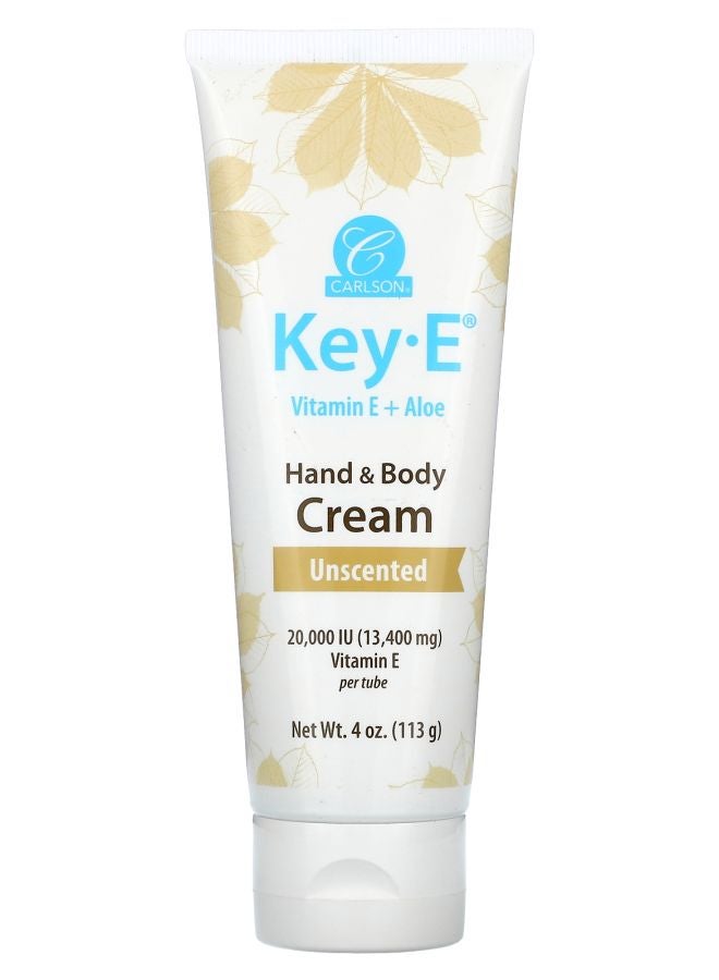 Key E Vitamin E + Aloe Hand & Body Cream Unscented 4 oz (113 g)