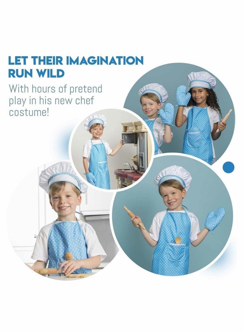Y&D 11 Pieces Kids Apron and Chef Hat Set for Girls Boys Cooking, Baking, Gardening, Painting More Set, Aprons Cotton Kitchen Bib - Image 4