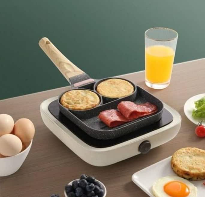 Generic Grill Pan 4/3 Eyes 20x20x20cm Black Modern Ceramic