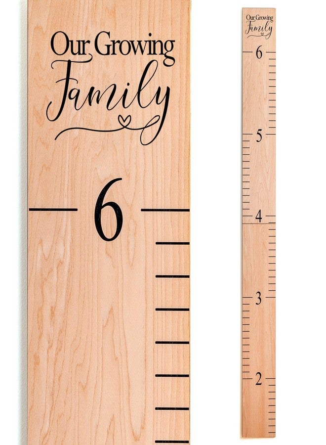 Headwaters Studio Wooden Growth Chart – Kids Height Chart, Wall Measurement for Kids, Height Chart for Wall, Growth Ruler for Children – Our Growing Family, Natural (6.7" to 6.5") - Image 1