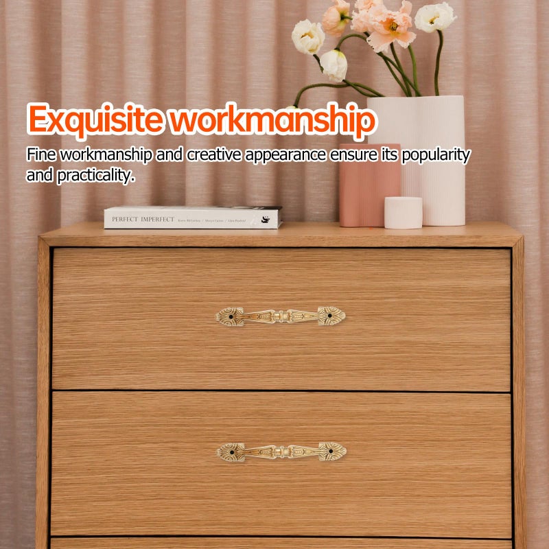 European Style Copper Wardrobe Handle Cabinet Drawer Pull 110mm 83mm Hole Spacing - Image 5