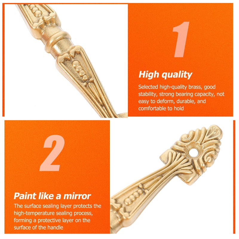 European Style Copper Wardrobe Handle Cabinet Drawer Pull 110mm 83mm Hole Spacing - Image 4