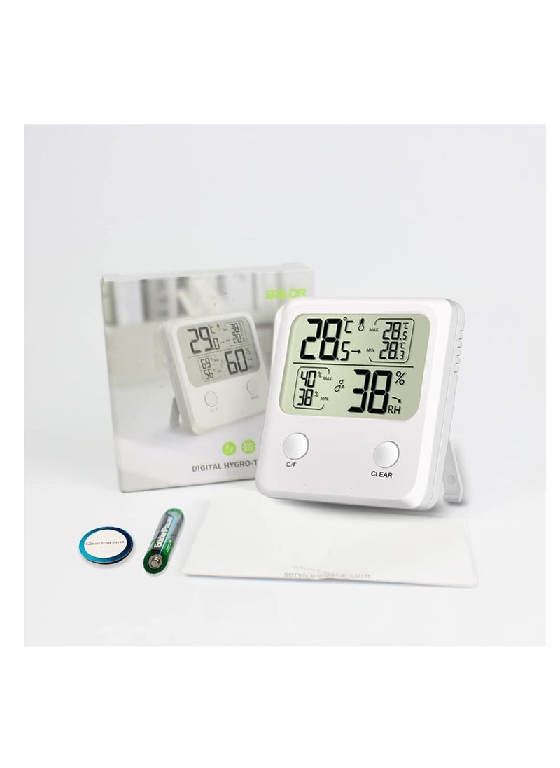 Digital Hygrometer Indoor Thermometer Room and Humidity Gauge with Temperature Monitor Max Min Records Ideal for Office Greenhouse Thermometer, Air Comfort Indicator, Accurate Home