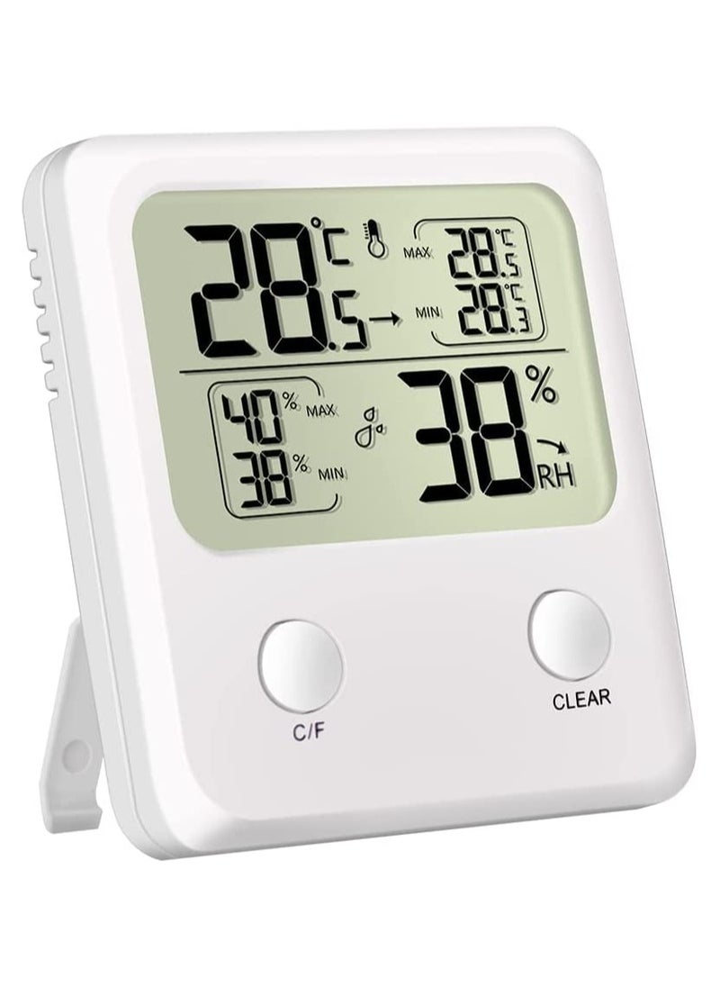 Digital Hygrometer Indoor Thermometer Room and Humidity Gauge with Temperature Monitor Max Min Records Ideal for Office Greenhouse Thermometer, Air Comfort Indicator, Accurate Home