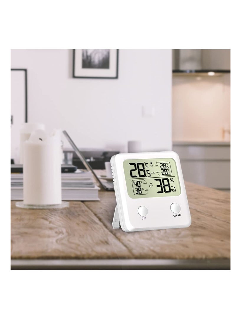 Digital Hygrometer Indoor Thermometer Room and Humidity Gauge with Temperature Monitor Max Min Records Ideal for Office Greenhouse Thermometer, Air Comfort Indicator, Accurate Home