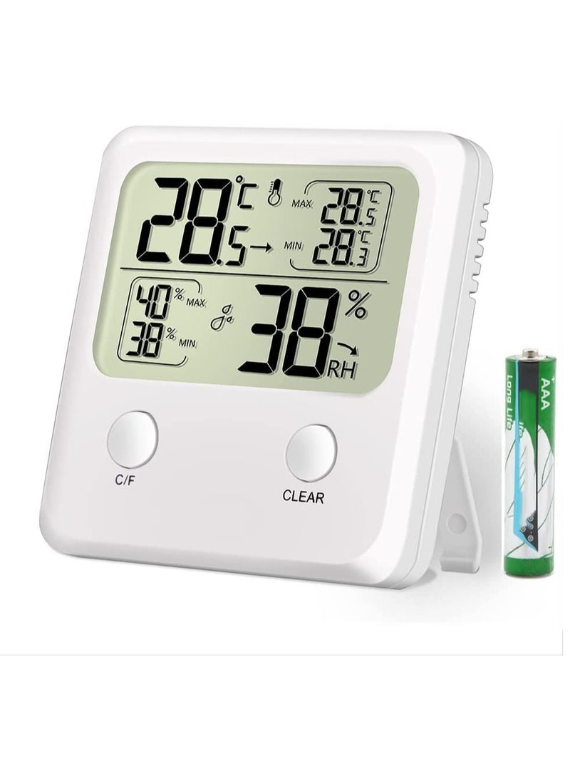 Digital Hygrometer Indoor Thermometer Room and Humidity Gauge with Temperature Monitor Max Min Records Ideal for Office Greenhouse Thermometer, Air Comfort Indicator, Accurate Home