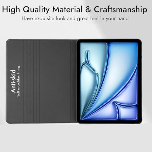 Robustrion Case Cover for iPad Air 11 inch M4 / M3 / M2 (2024/2025) / iPad Air 5th Generation Cover / 4th Gen 10.9" with [Pencil Holder Right Side] [Auto Sleep Wake] Folio Cover Case - Marble Green - Image 4
