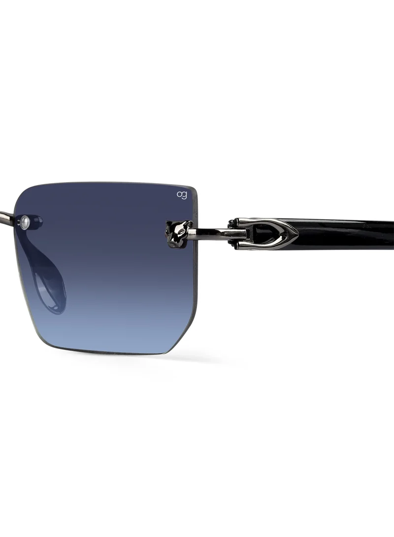 ووجلز UV Protection Rectangle Sunglasses| Men & Women|Rimless Sunglasses