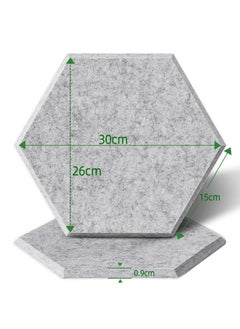 GGEROU 12 Pcs Hexagon Acoustic Panels,Self-adhesive High Density Sound Absorbing Panels, 12" X 10" X 0.4" Professional Level Sound Dampening Panels for Studio Home, Office (Grey)  - Image 3